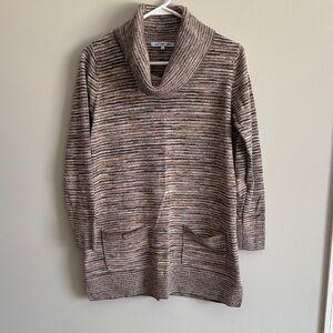 eight eight eight Multitone Brown Cowl Neck Sweater Tunic